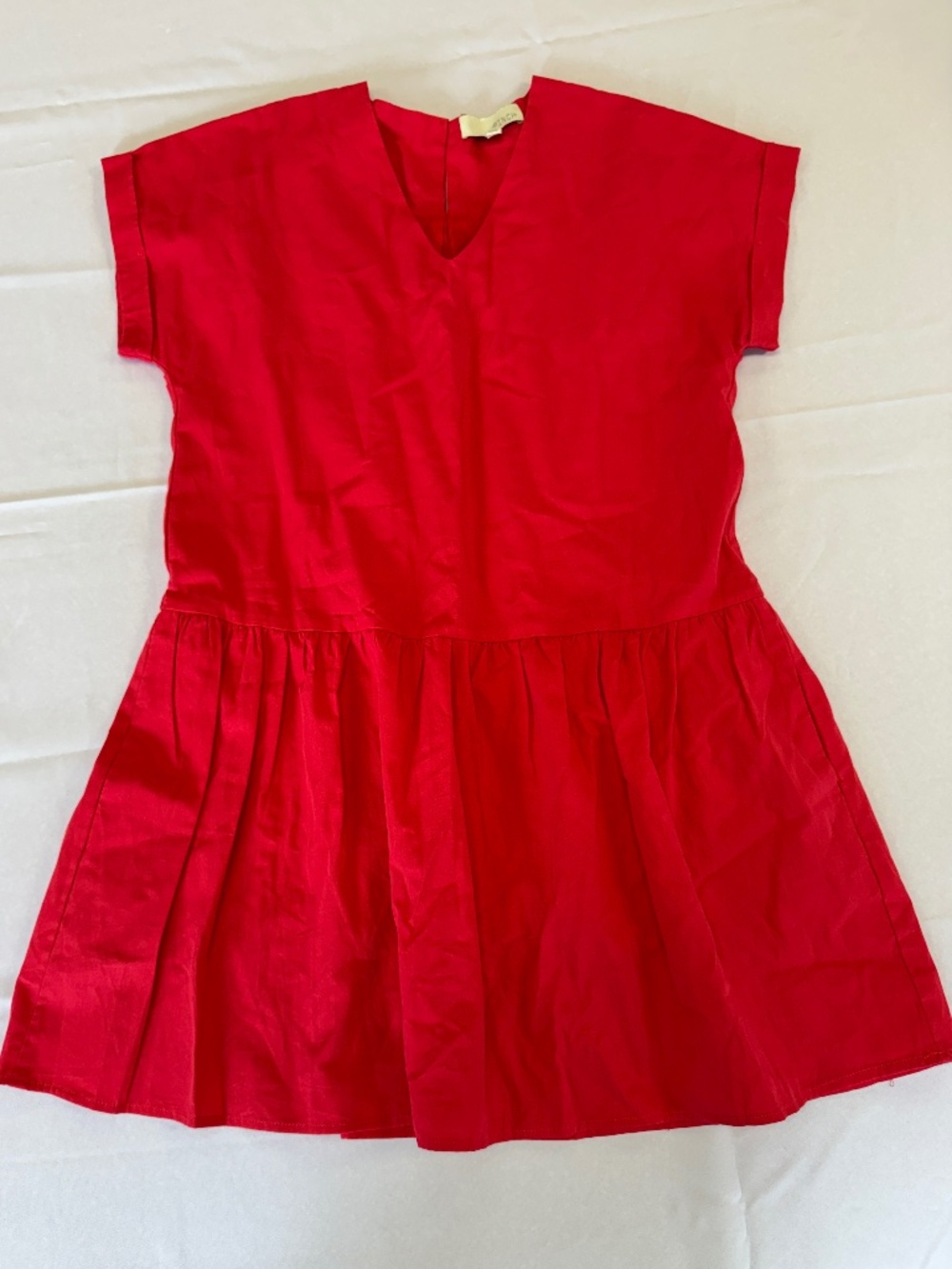 Pinch CeCe Dropped Waist Mini Red Cotton Dress Size S
